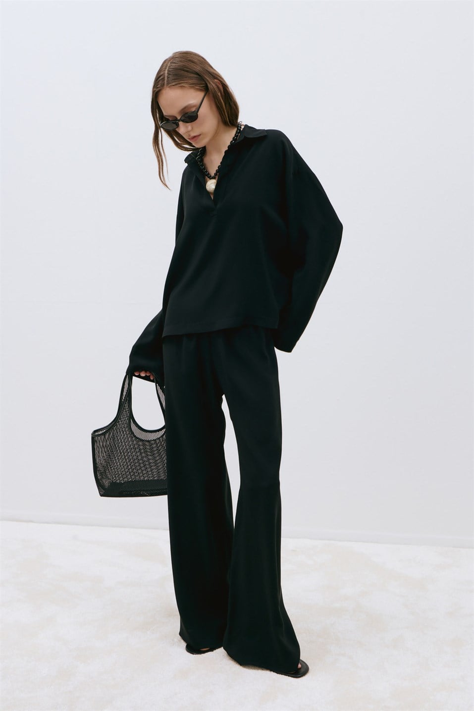 Alessa Polo Neck Tencel Blouse
