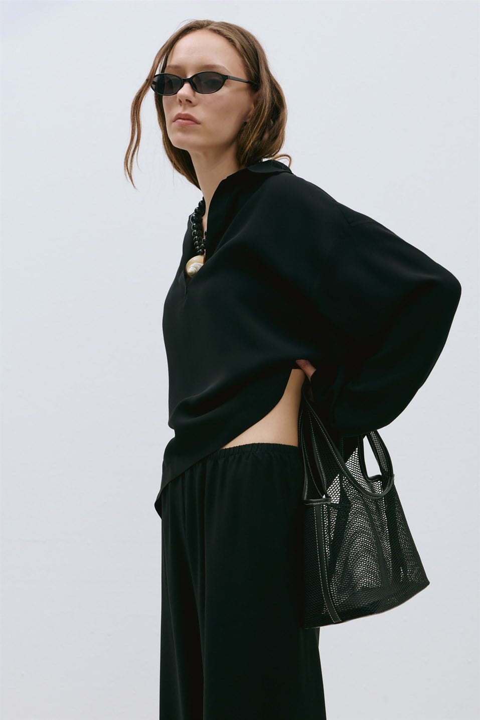 Alessa Polo Neck Tencel Blouse