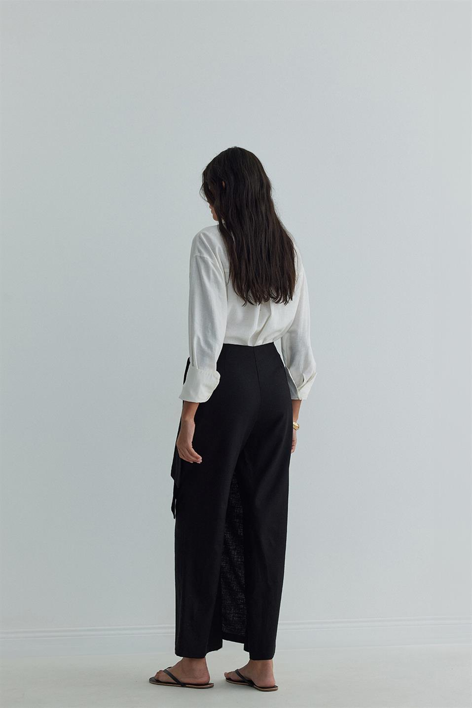 Alia Linen Pareo Style Trousers