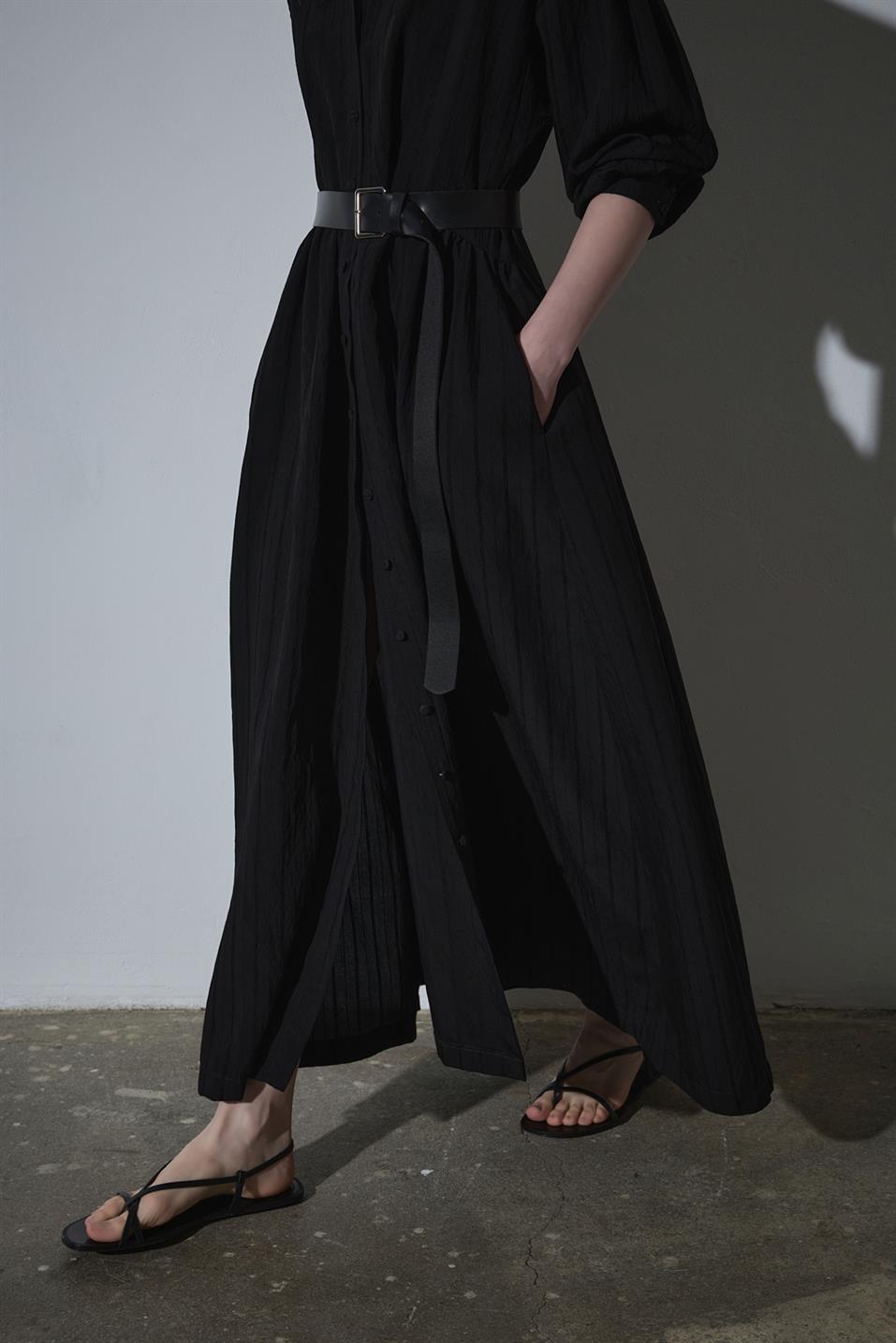 Siyah Anette Gömlek Elbise