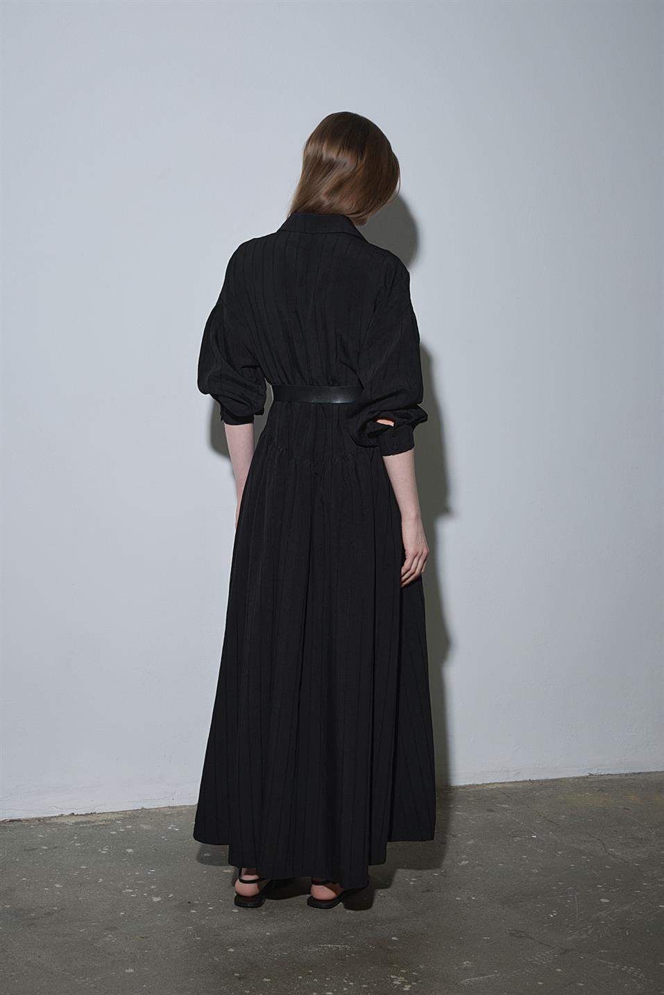 Siyah Anette Gömlek Elbise