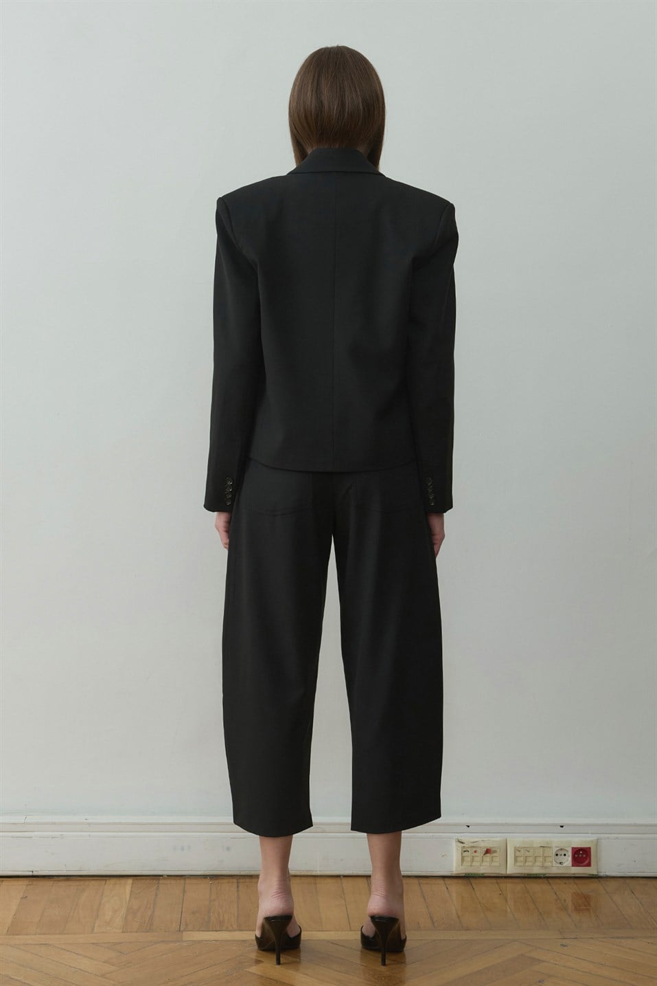 Siyah Ash Kruvaze Blazer Ceket