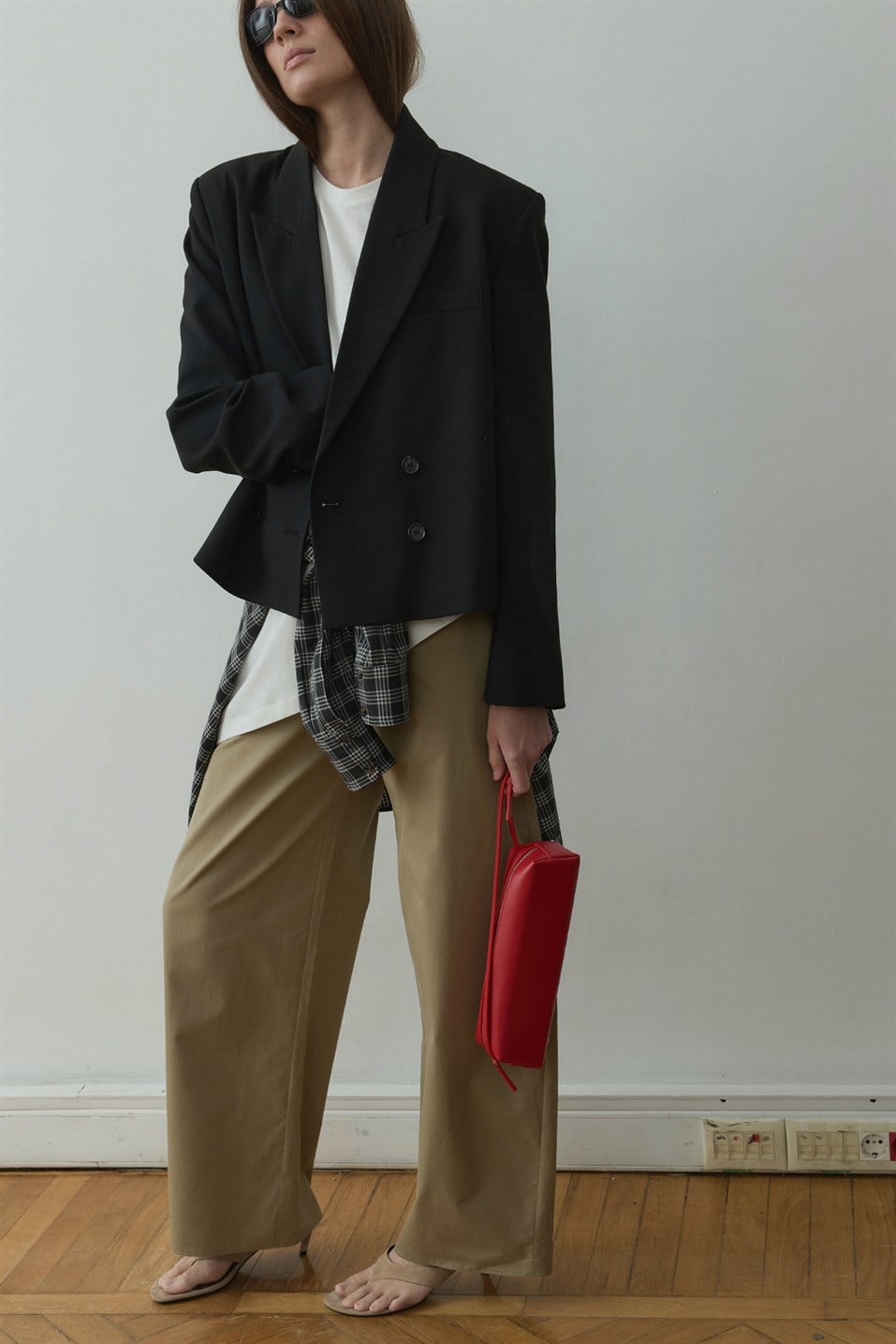 Siyah Ash Kruvaze Blazer Ceket