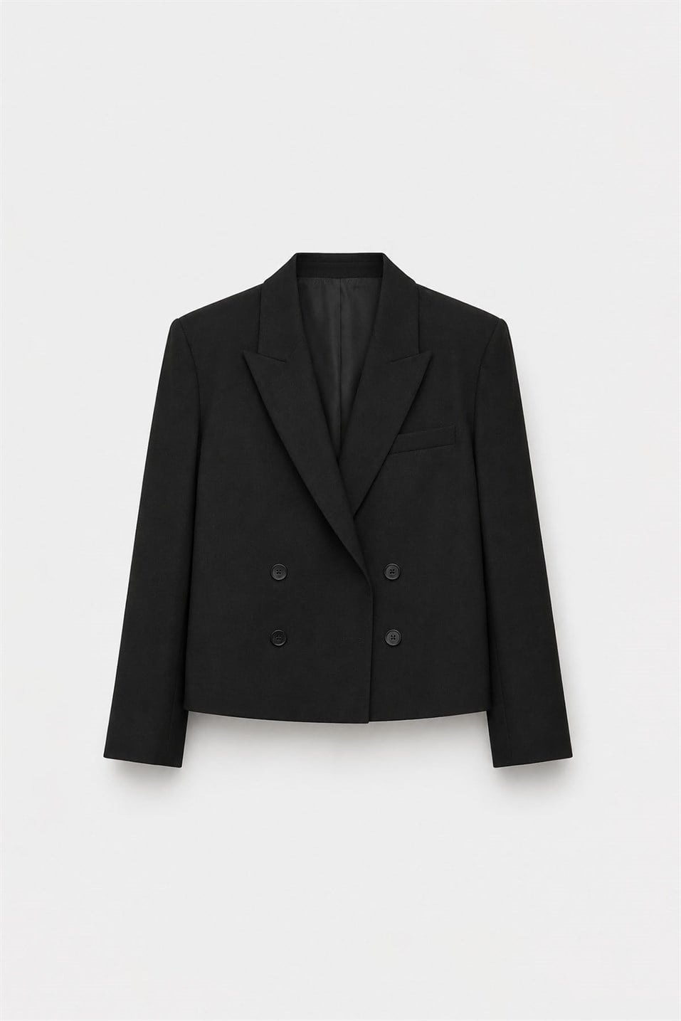 Siyah Ash Kruvaze Blazer Ceket