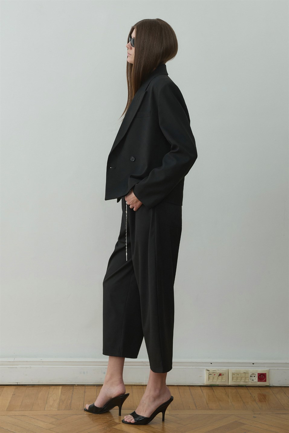 Siyah Ash Kruvaze Blazer Ceket