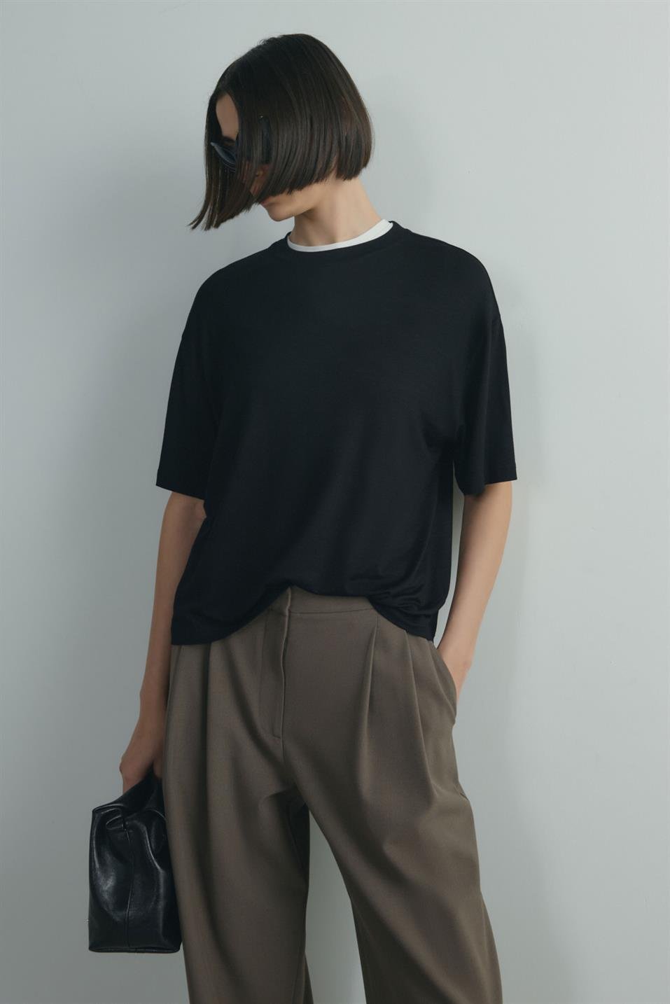 Siyah Atlas Basic Tişört