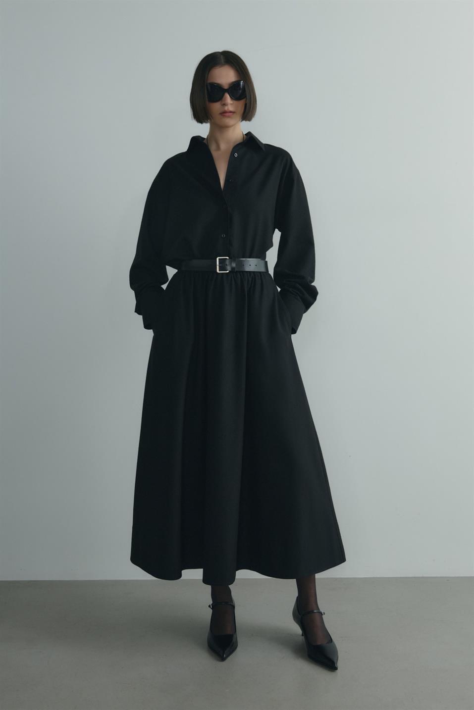 Siyah Camila Kloş Etek