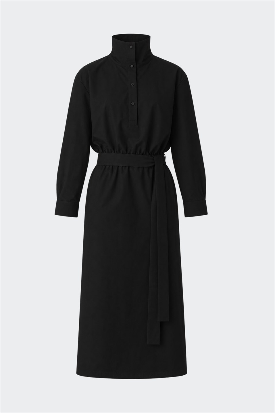 Cassie High-Neck Poplin Dress