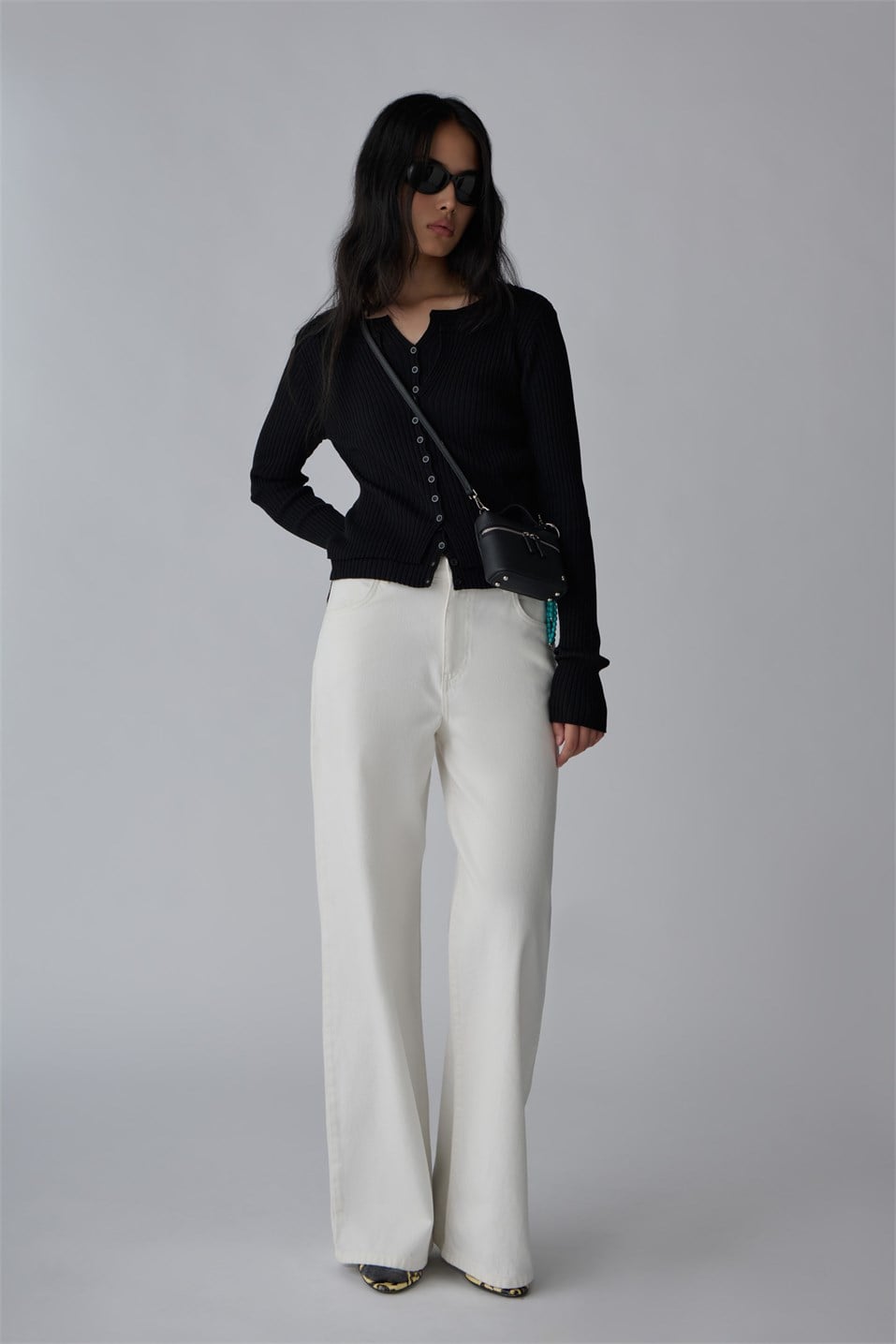 Double-Layer Ribbed Knit Cardigan