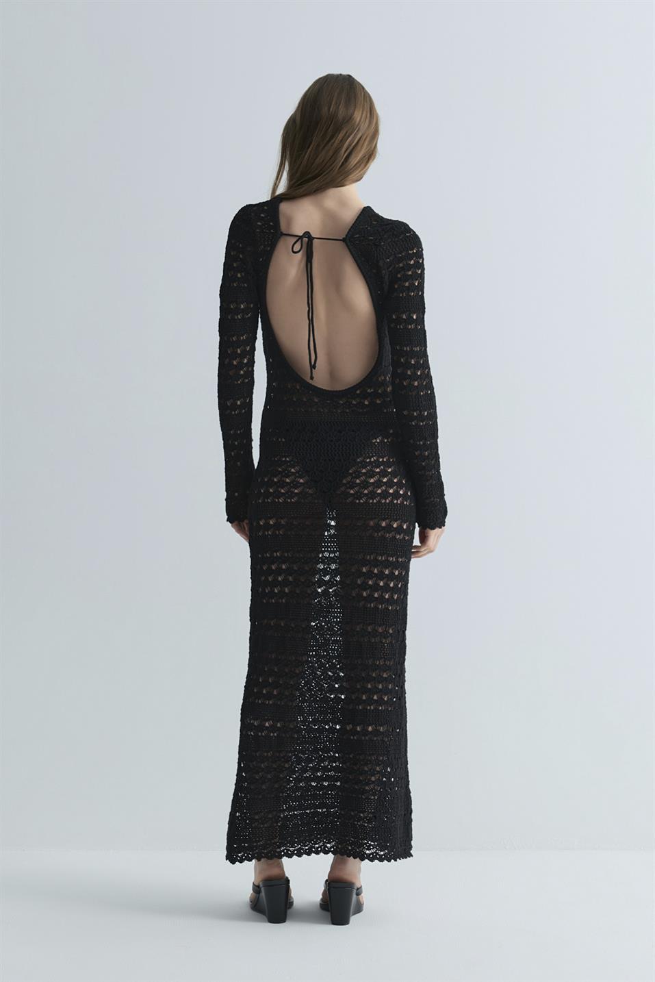 Siyah Claire Ajurlu Elbise