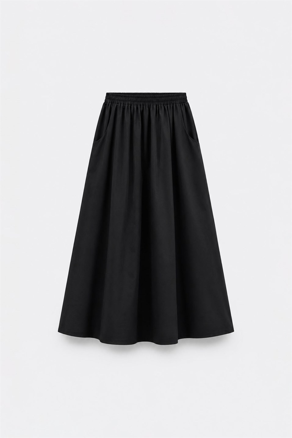 Siyah Day Poplin Kloş Etek