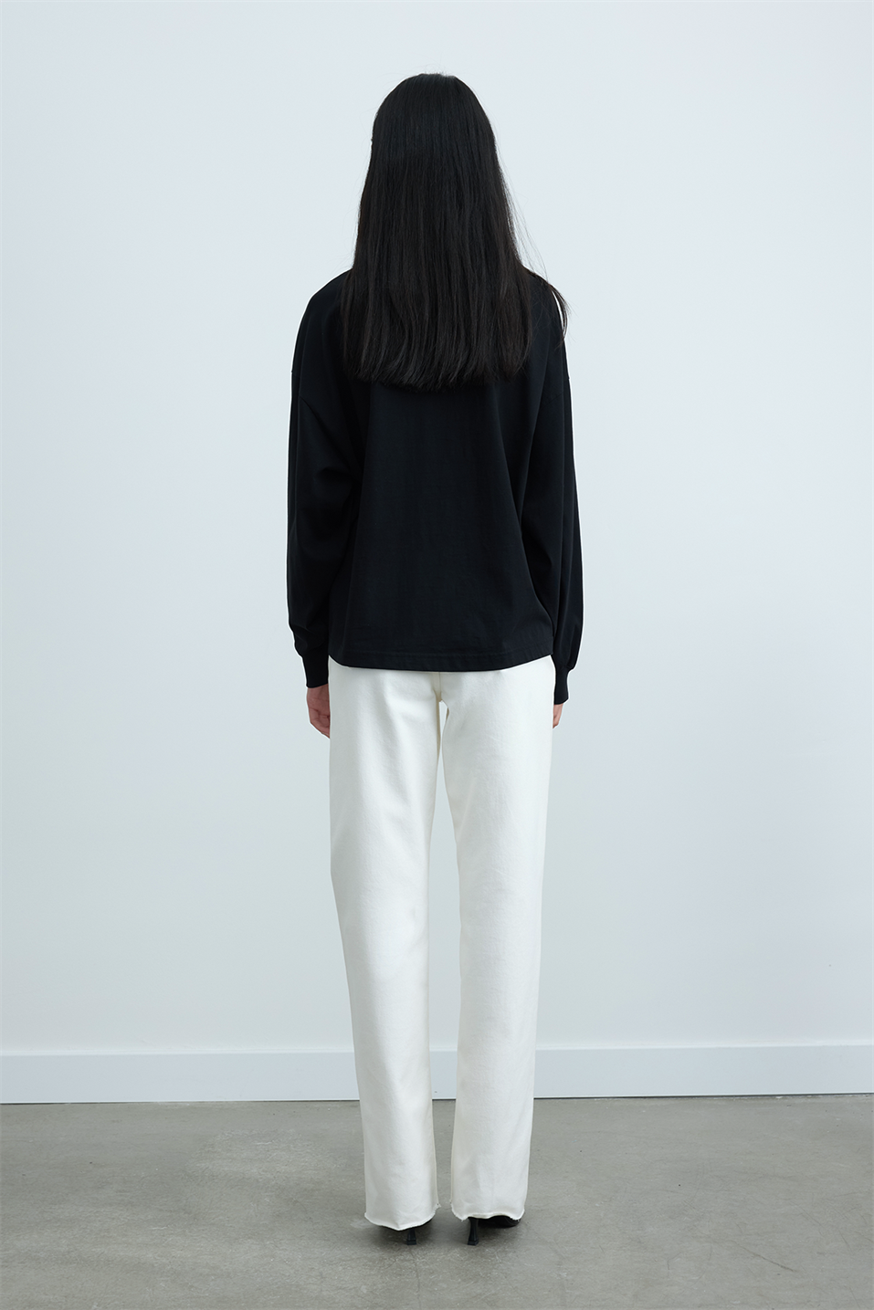 Siyah Dune Oversize Manşetli Tişört