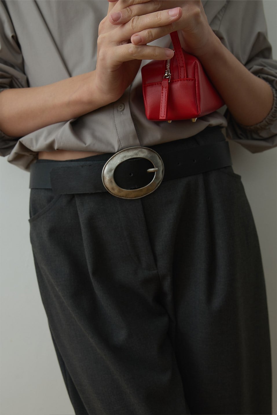 Vintage Metal Oval Buckle Belt