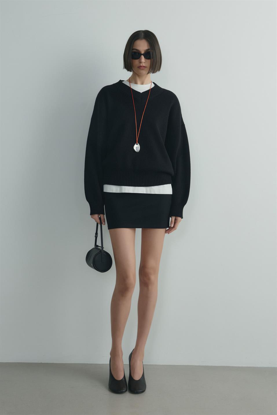 Siyah Faye Mini Etek