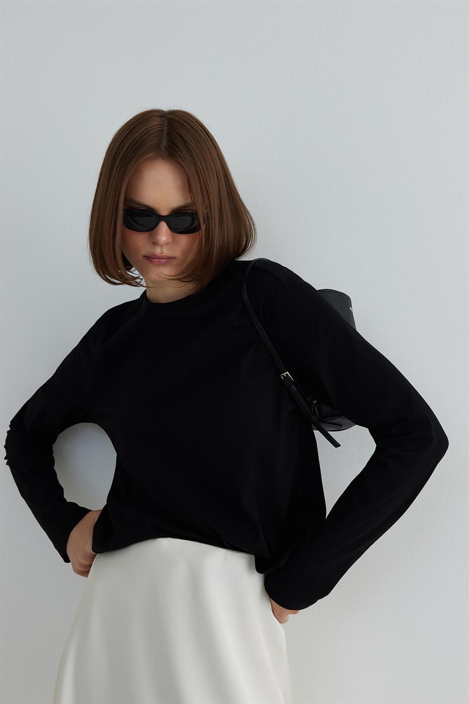 Siyah Forever Uzun Kollu Tişört