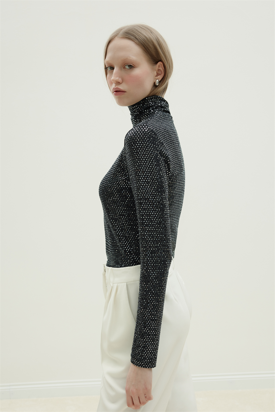 Siyah Galia Işıltılı Body