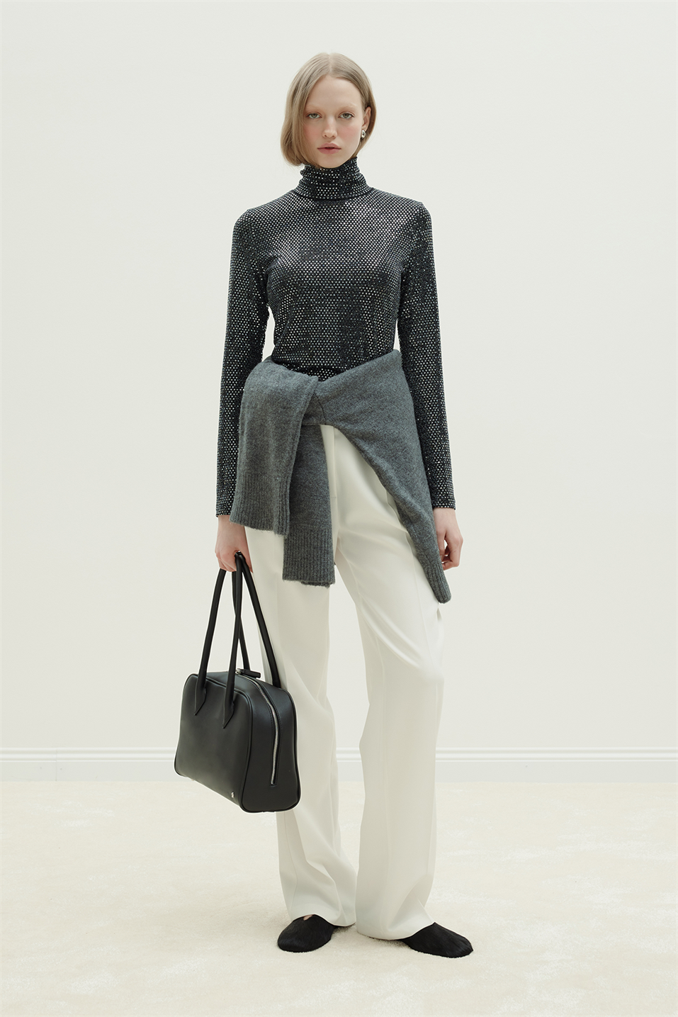 Siyah Galia Işıltılı Body