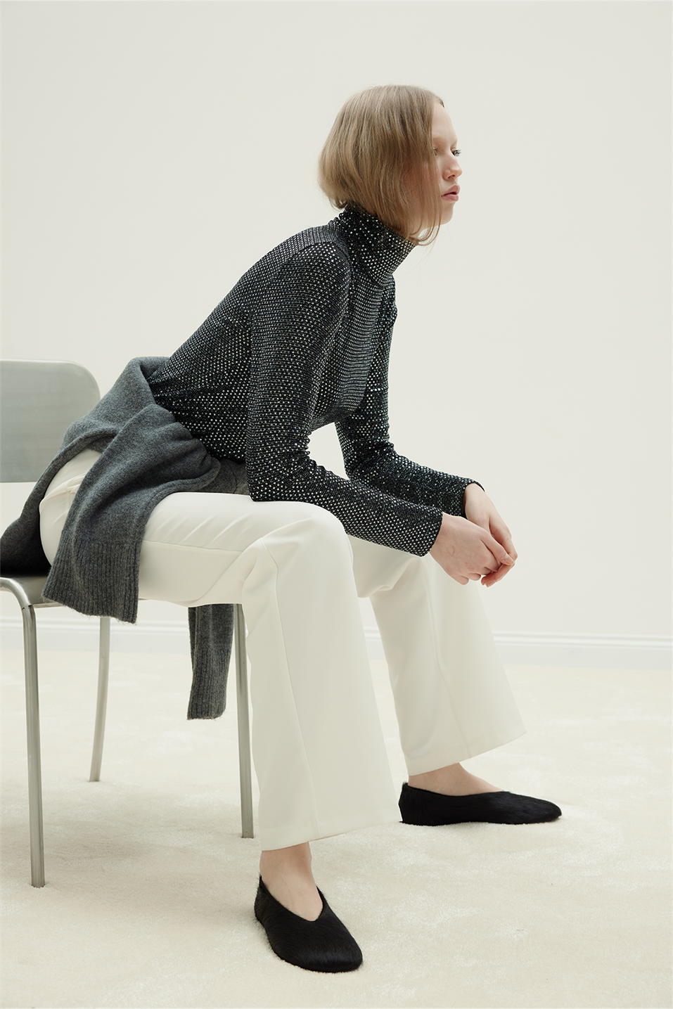 Siyah Galia Işıltılı Body