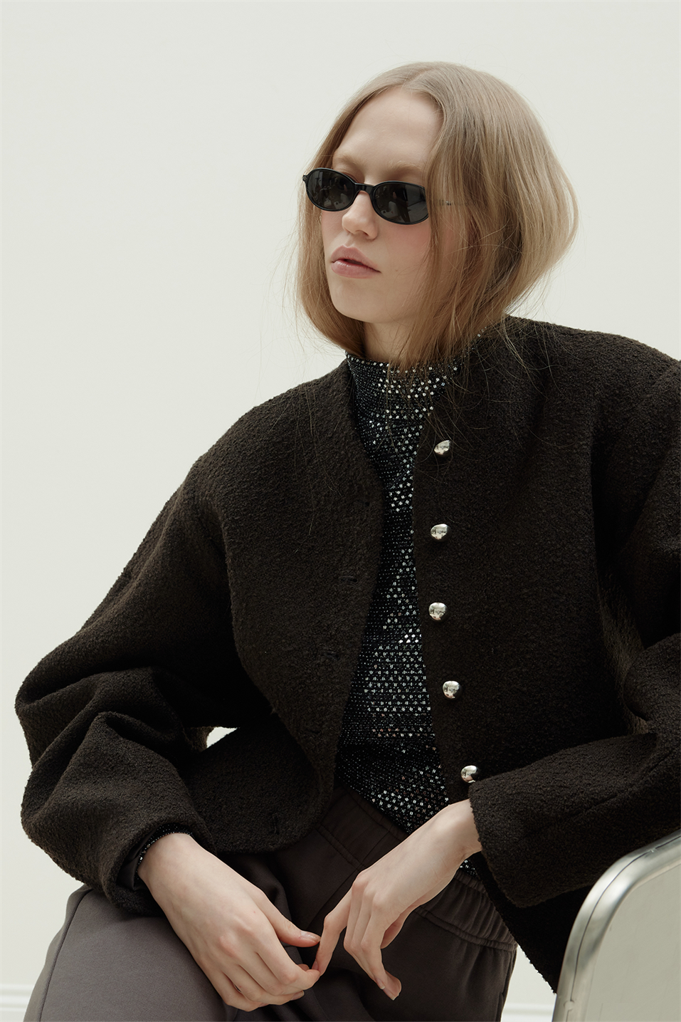 Siyah Galia Işıltılı Body