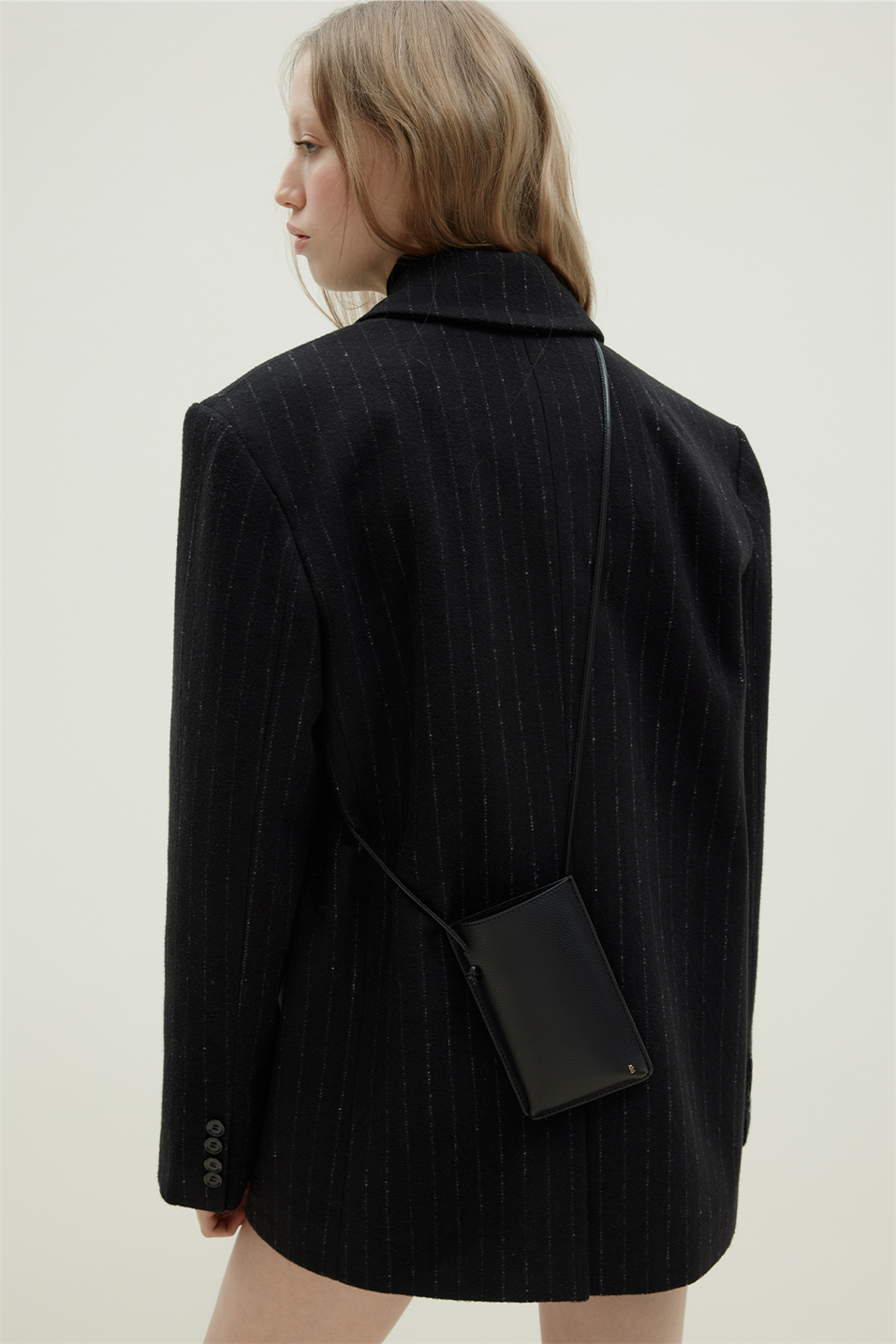 Siyah Gina Kaşe Blazer Ceket