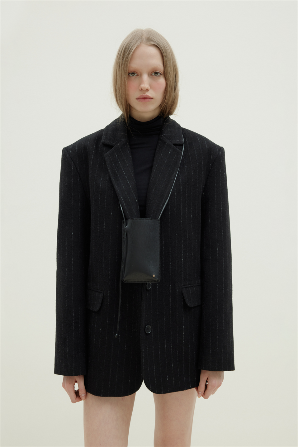 Siyah Gina Kaşe Blazer Ceket