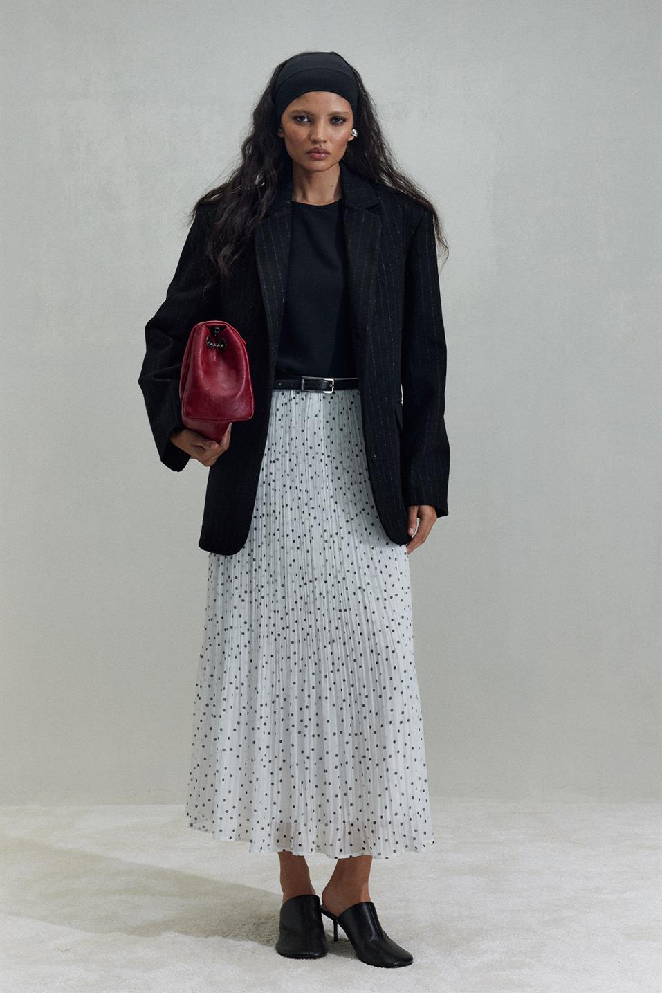 Siyah Gina Kaşe Blazer Ceket