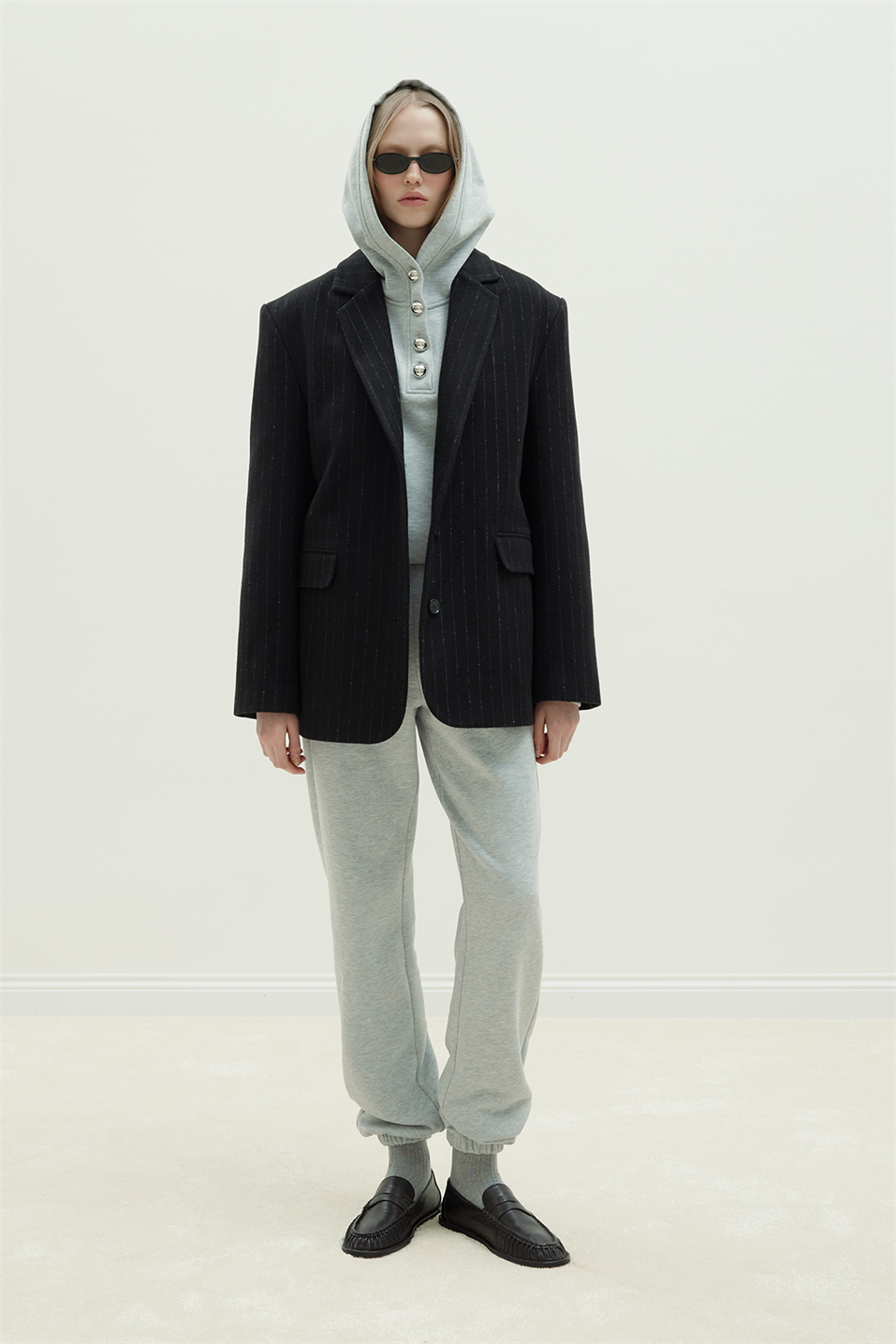 Siyah Gina Kaşe Blazer Ceket