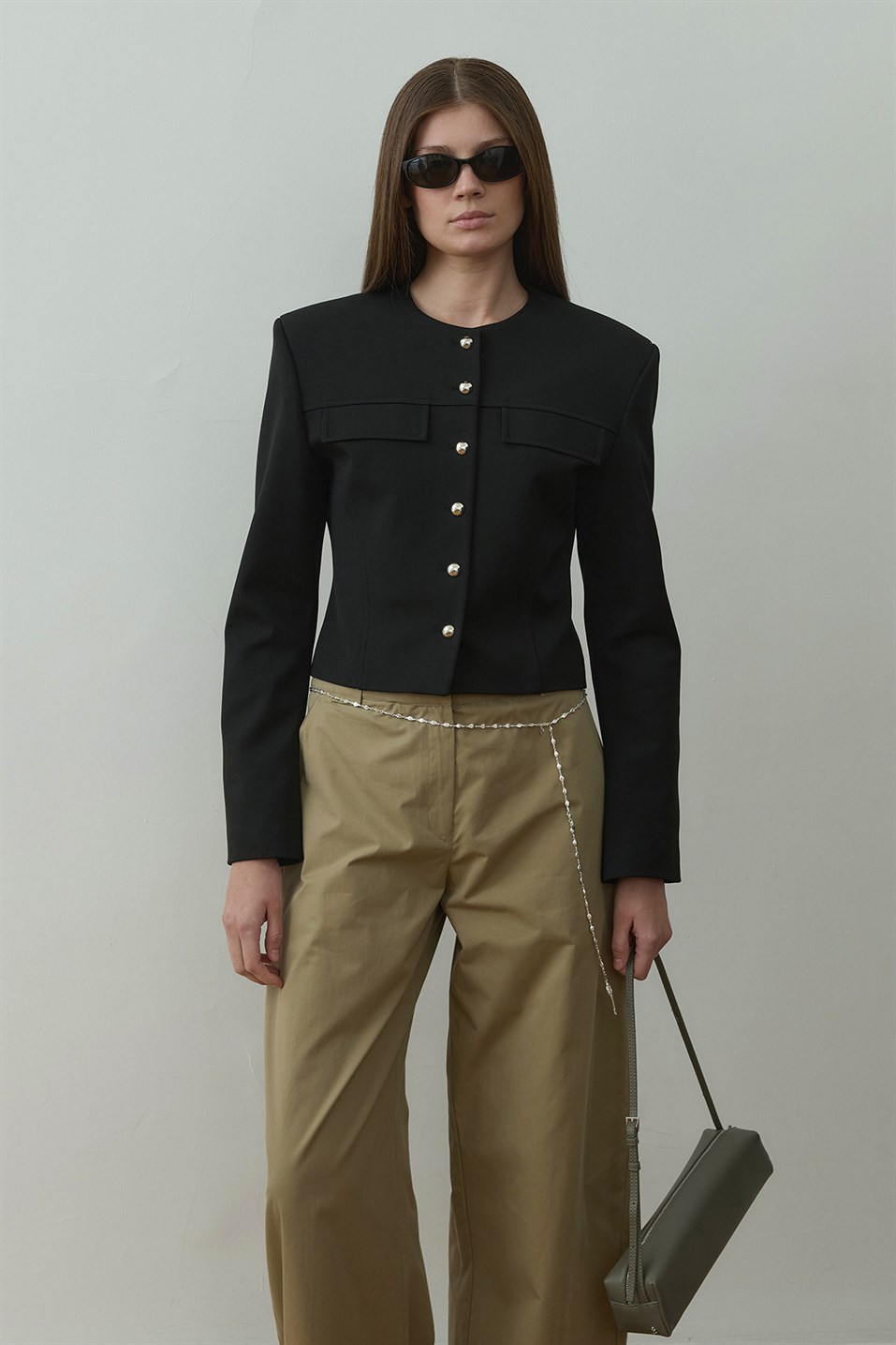 Siyah Jaime Vatkalı Ceket