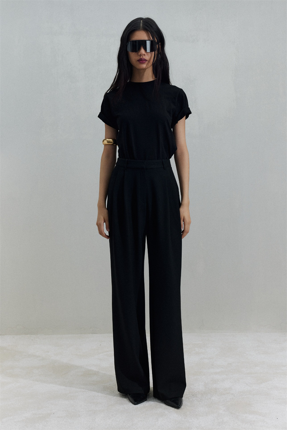 Siyah Janet Bol Paça Pantolon