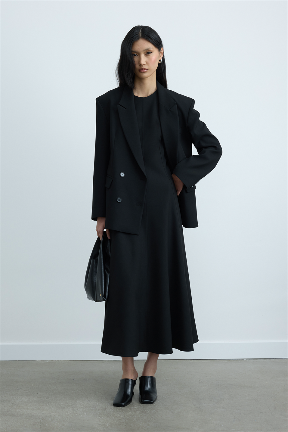 Siyah Janet Kruvaze Blazer Ceket