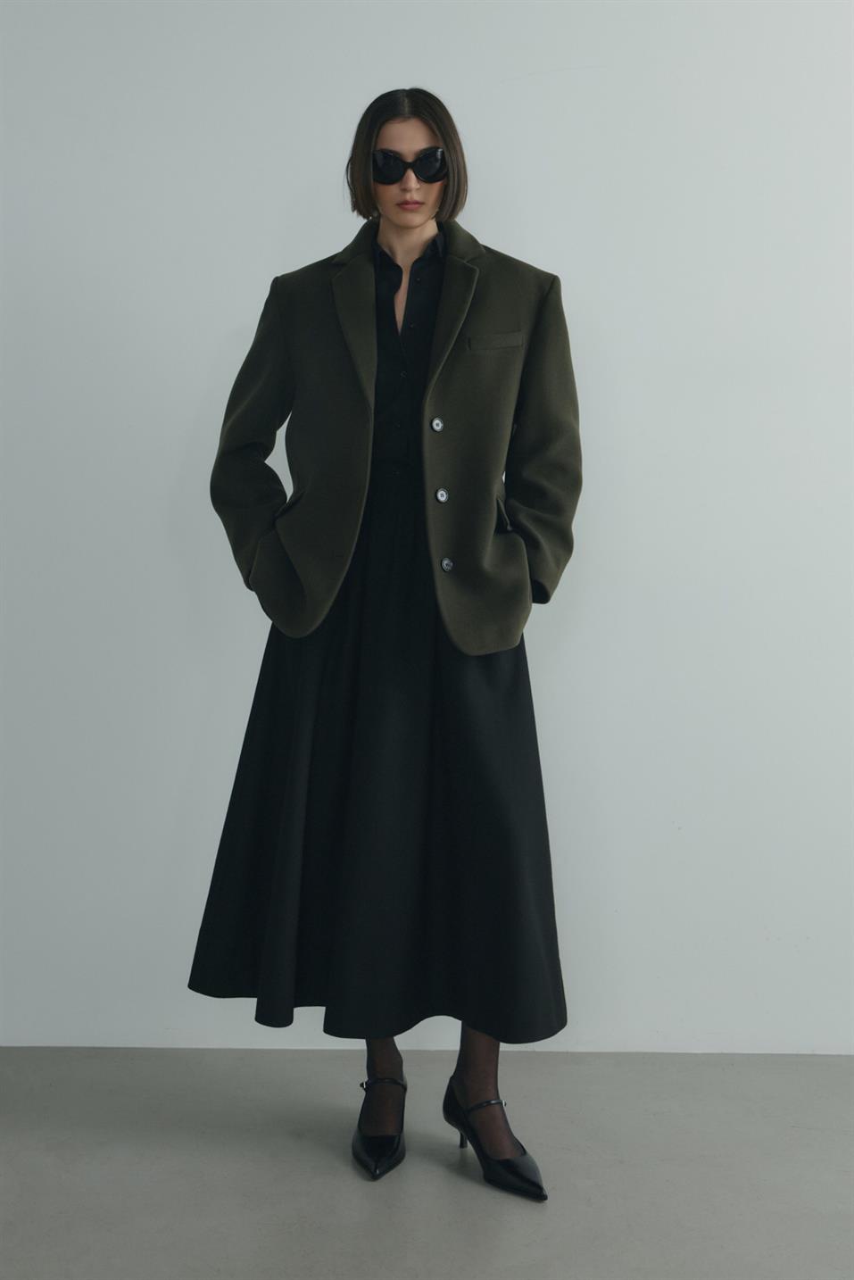 Siyah Jil Pamuklu Basic Gömlek