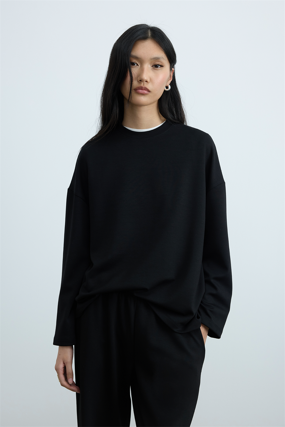 Siyah Luna İnce Sweatshirt