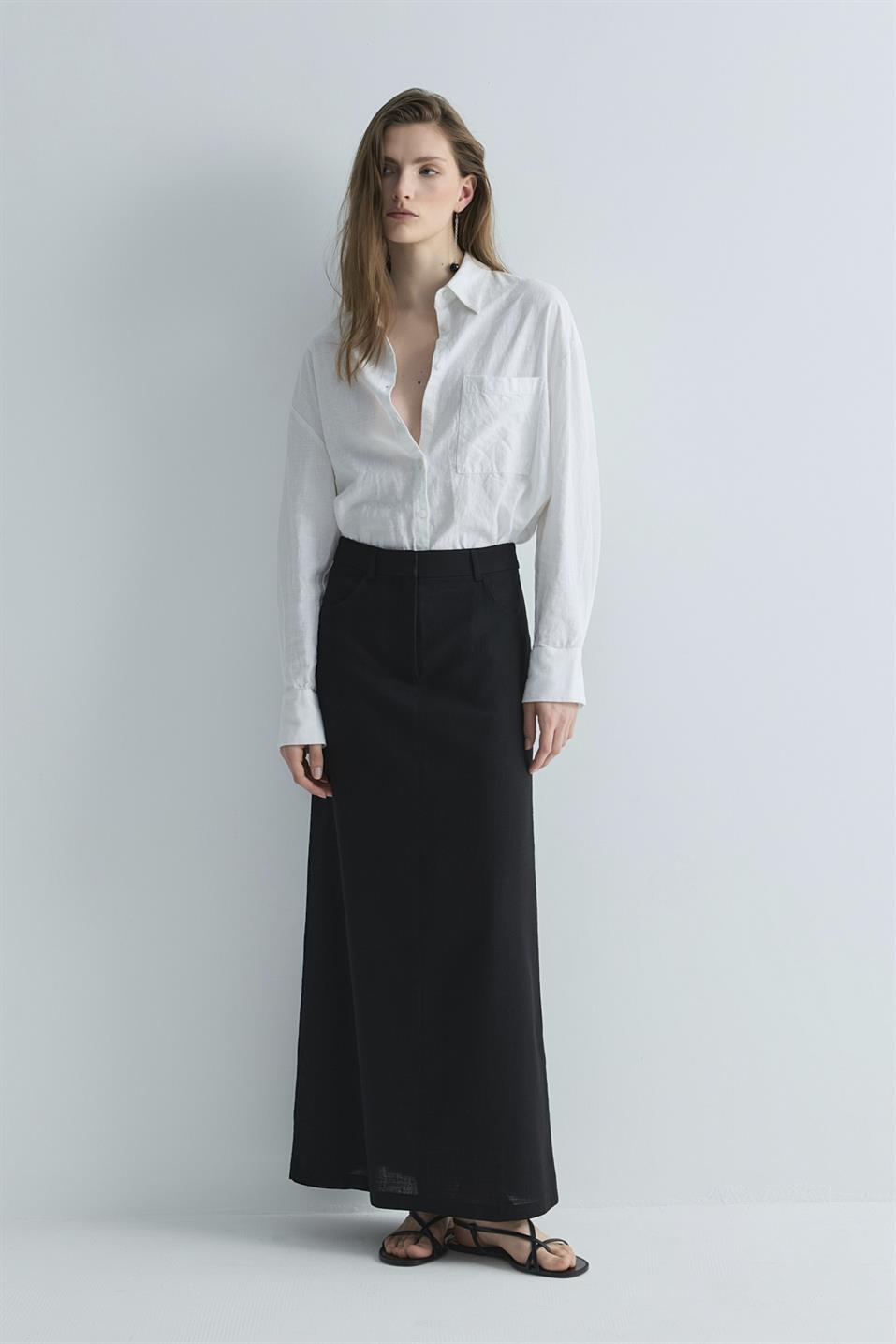 Marie Linen Maxi Skirt