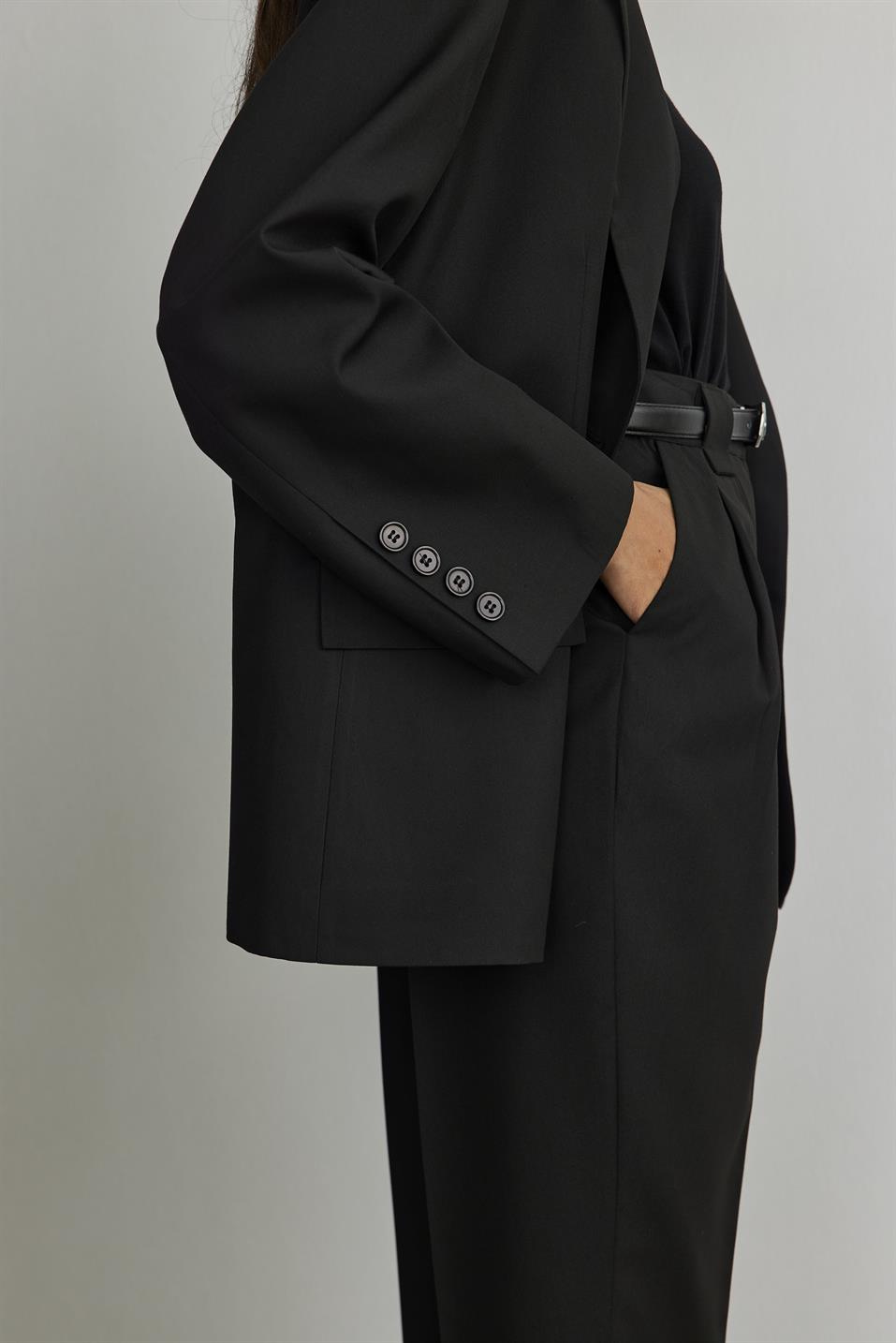 Siyah Maskülen Blazer Ceket