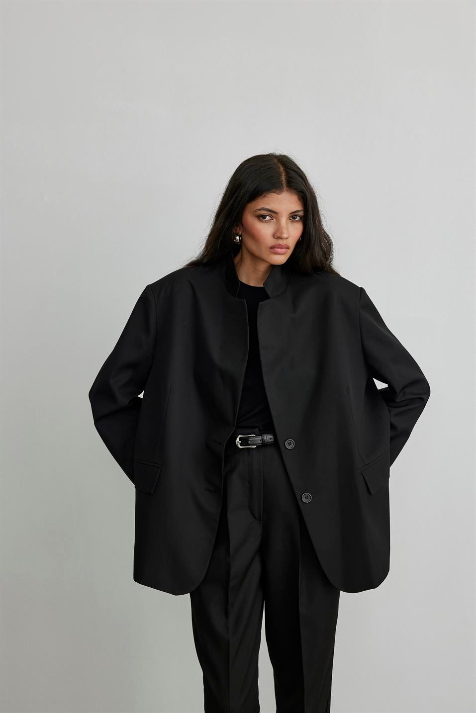 Siyah Maskülen Blazer Ceket