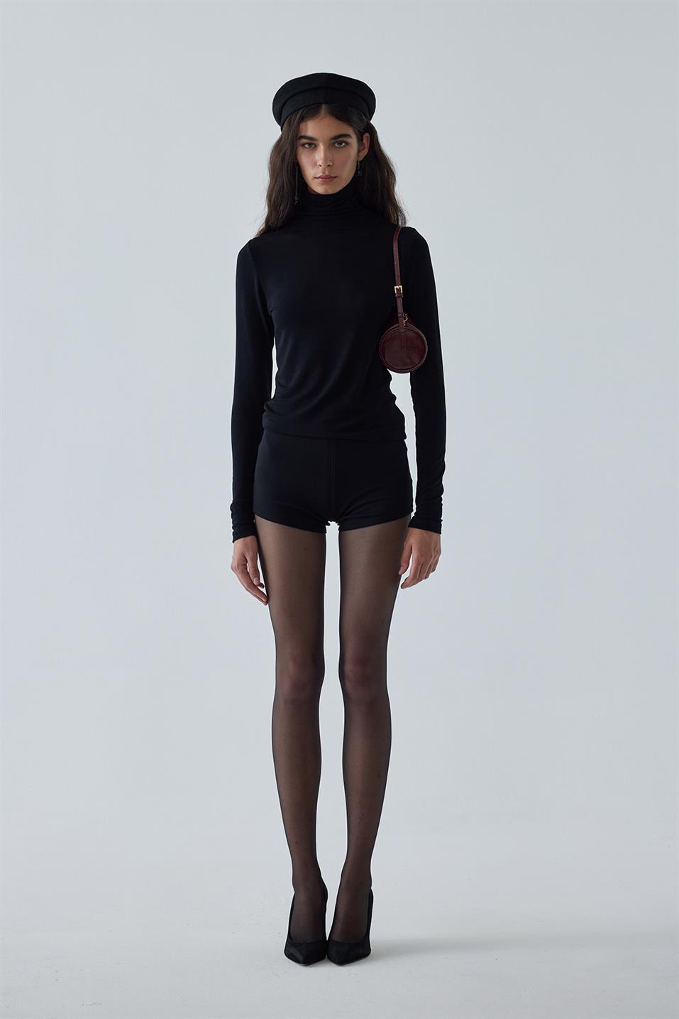 Siyah Mia Boğazlı Body