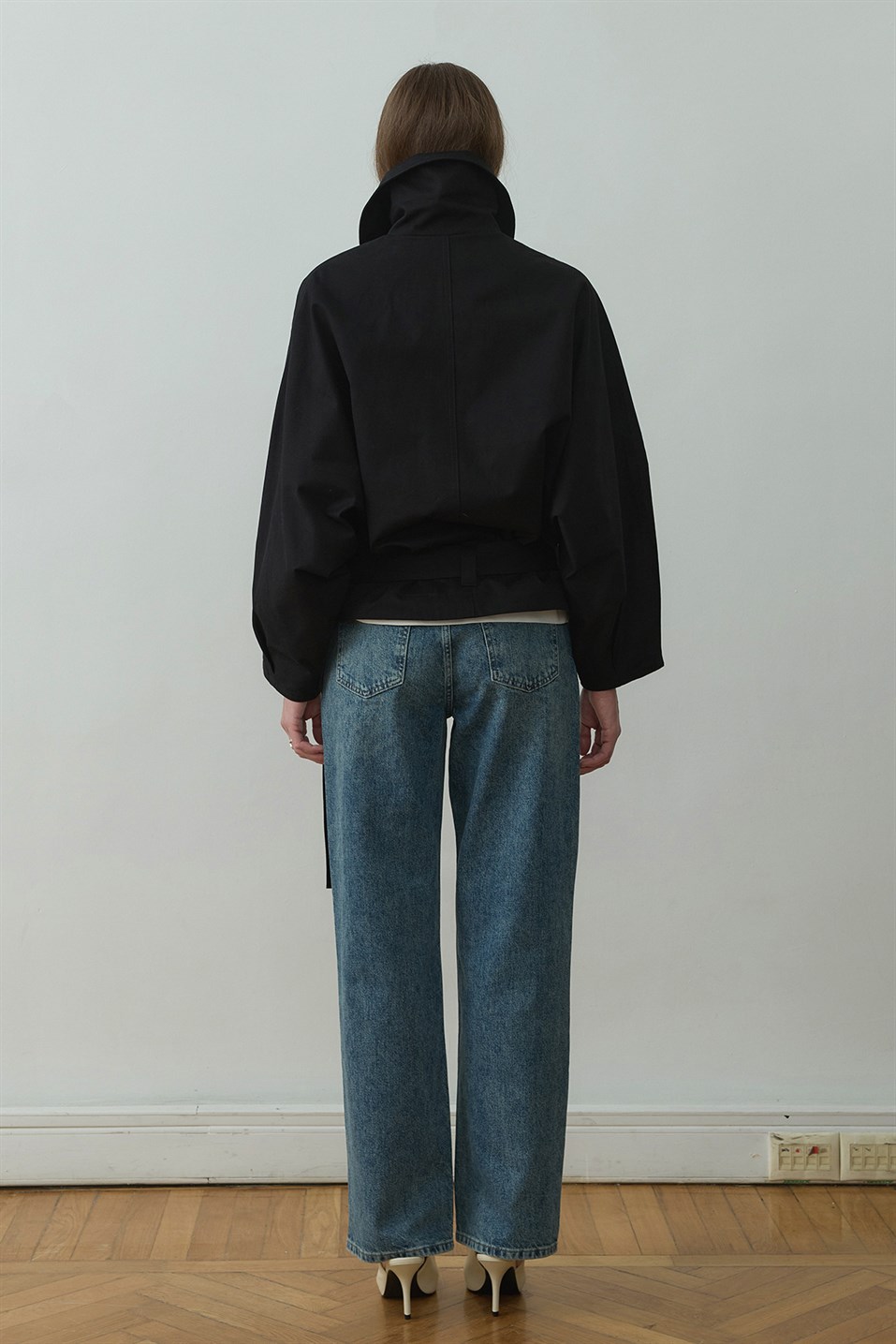 Siyah Millie Yarasa Kol Trençkot