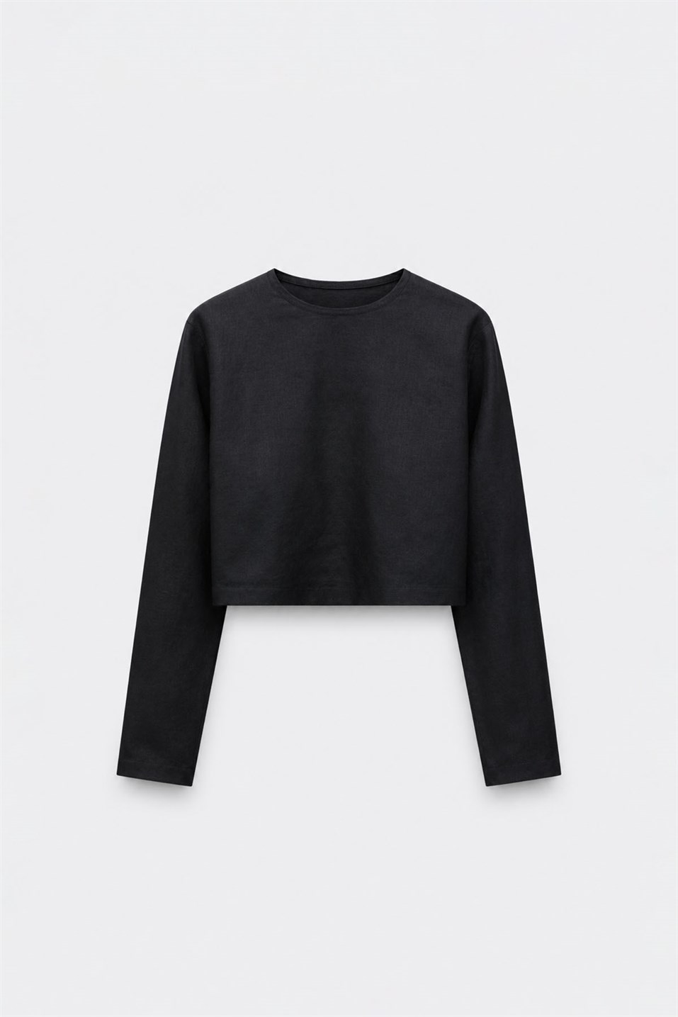Mussel Crop Linen Blouse