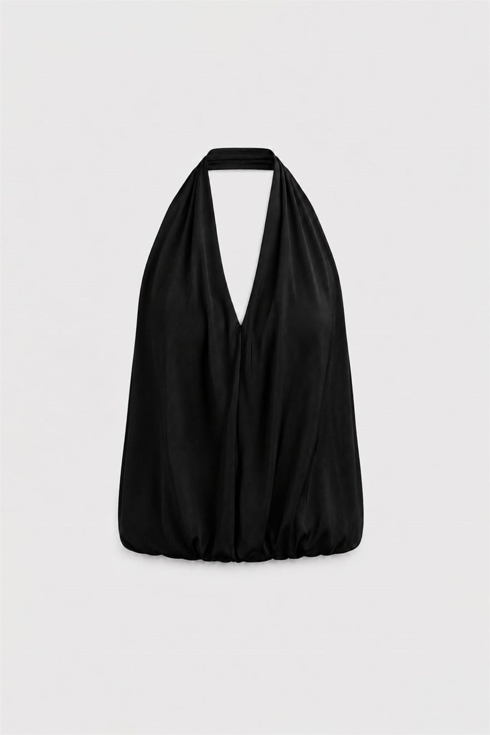 Siyah Nina Dökümlü Halter Top