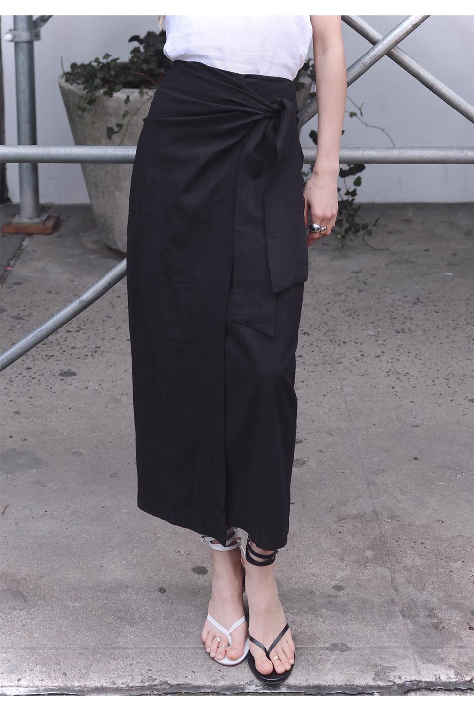 Noli Linen Wrap Skirt