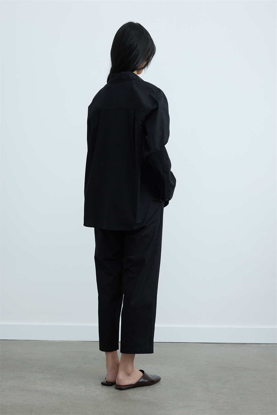 Siyah Page Oversize Gömlek