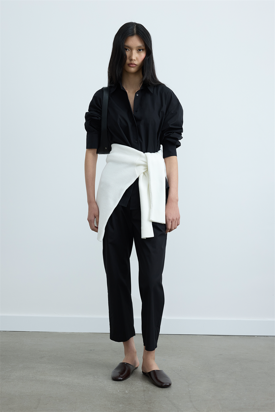 Siyah Page Oversize Gömlek