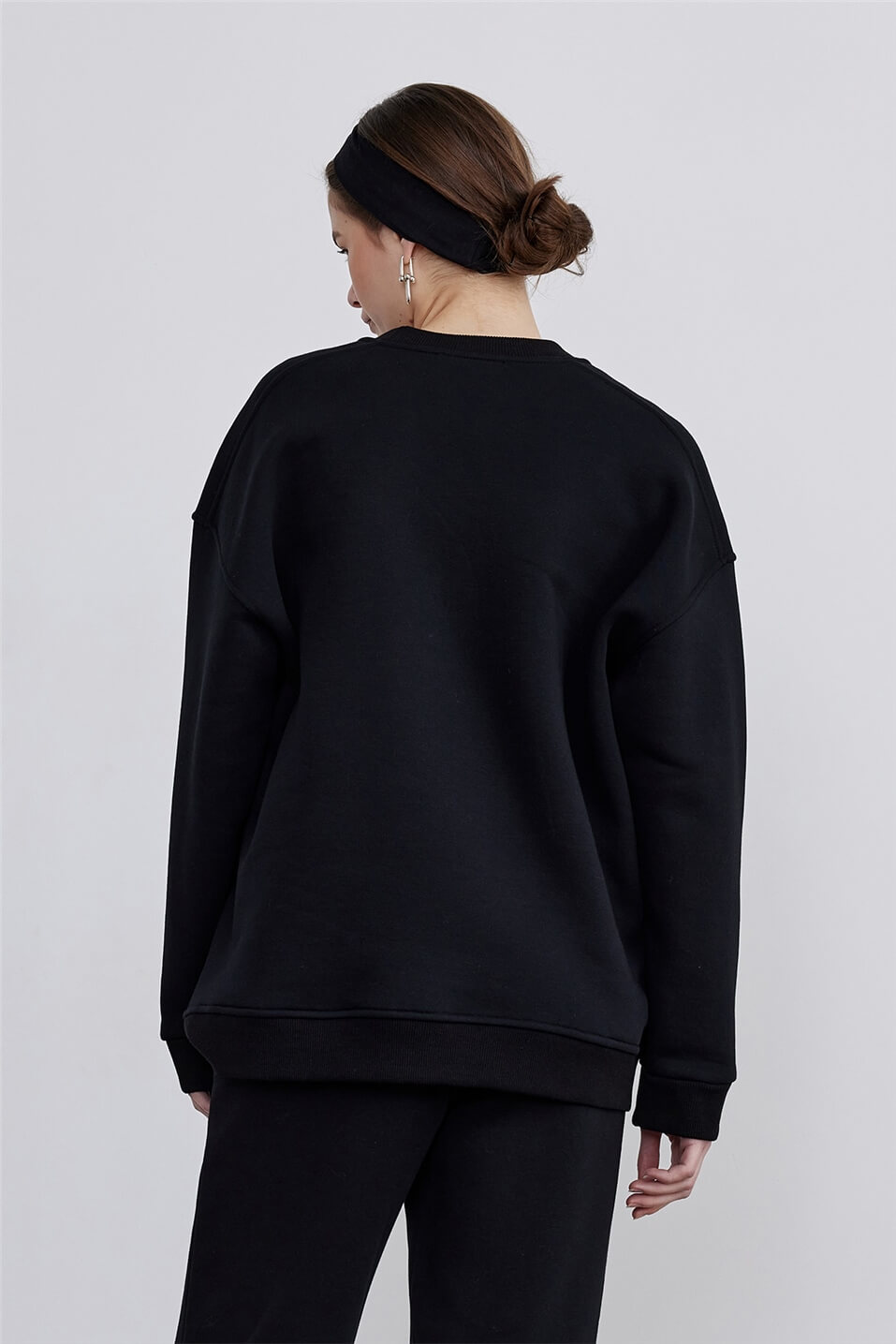 Siyah Paris Oversize Sweatshirt