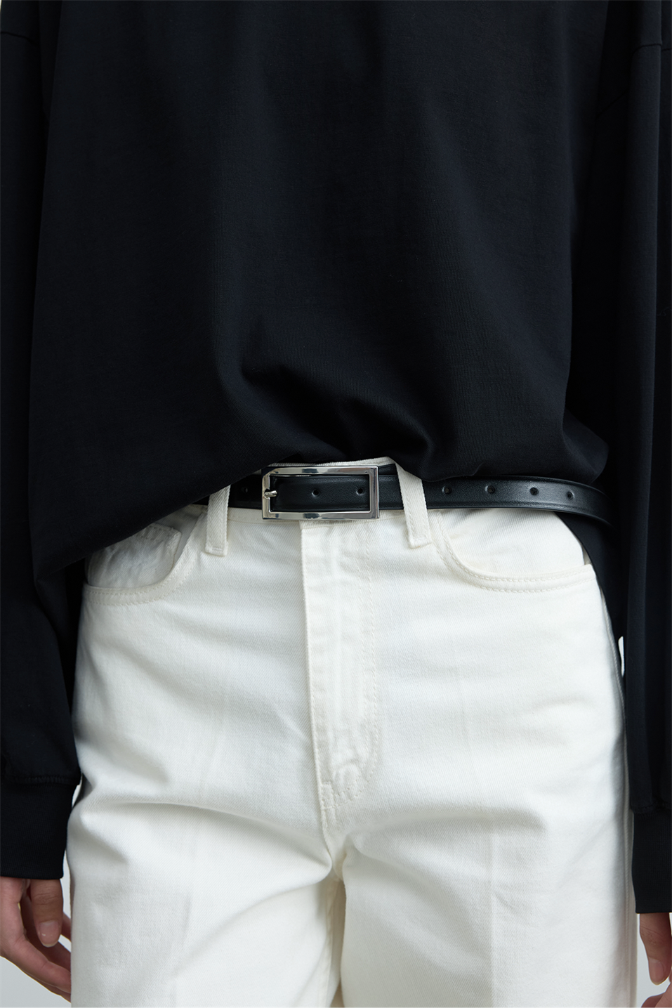 Rou Nikel Thin Leather Belt