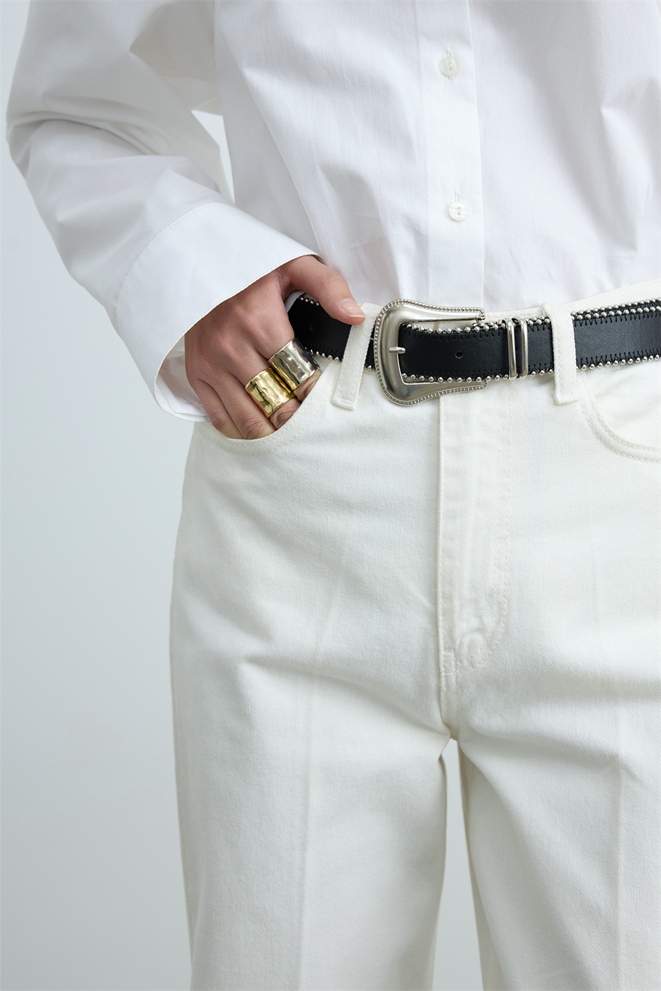 Roux Studded Leather Belt