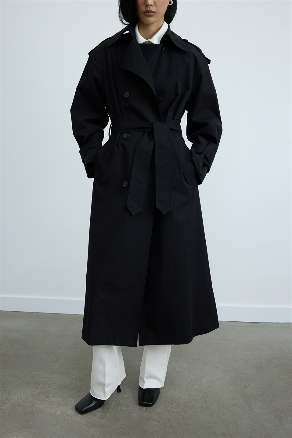 Siyah Rowan Trençkot