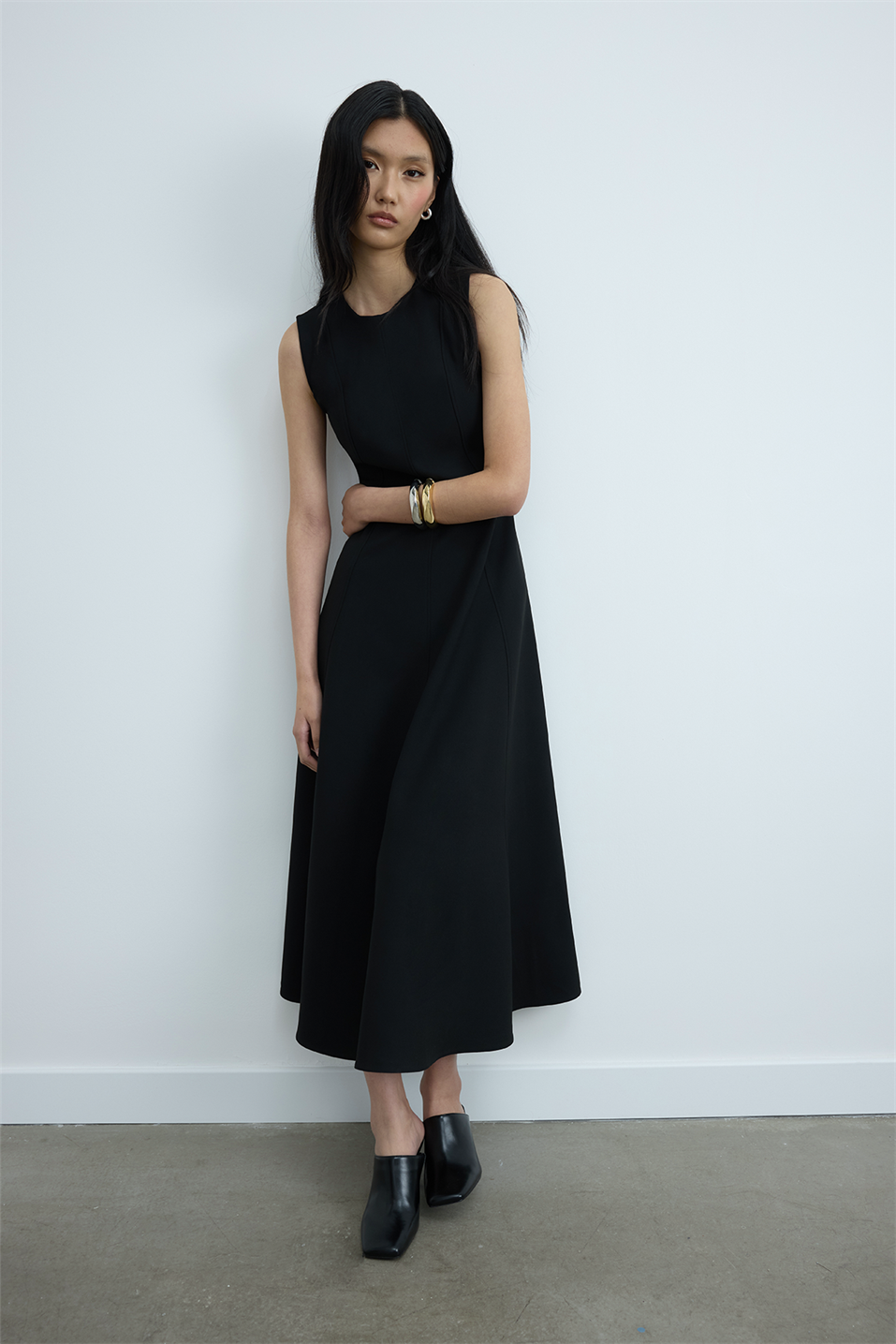 Siyah Sarah Kloş Elbise