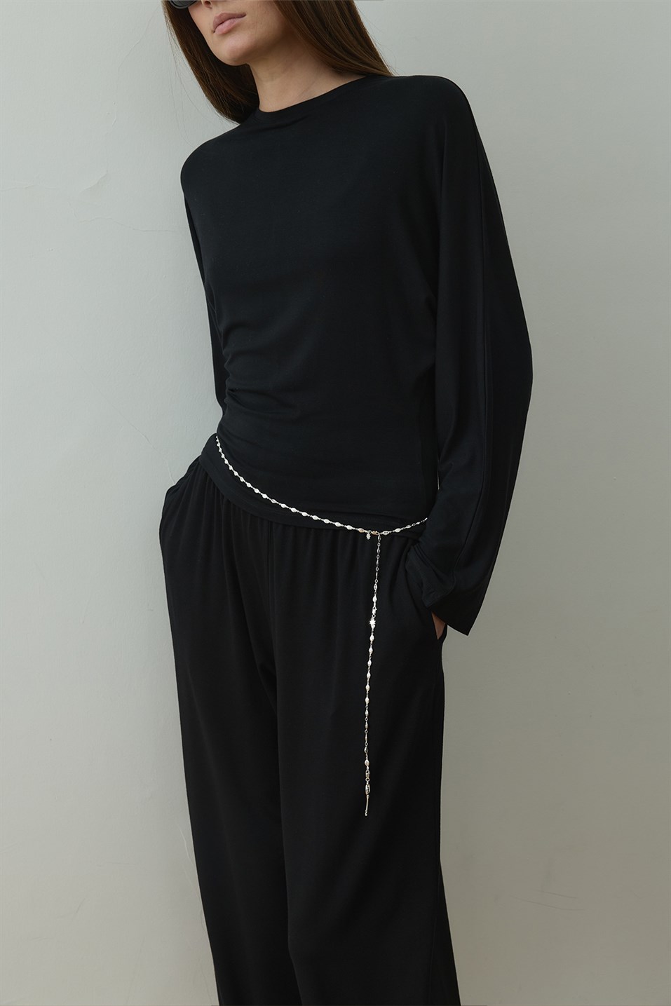Siyah Sophia Yarasa Kol Bluz