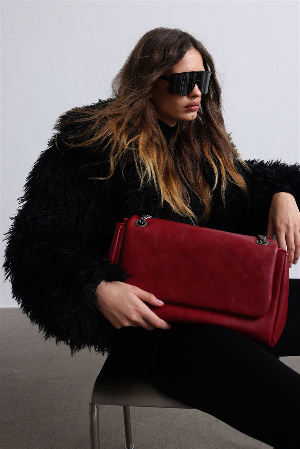 Siyah Suzie Suni Kürk Ceket