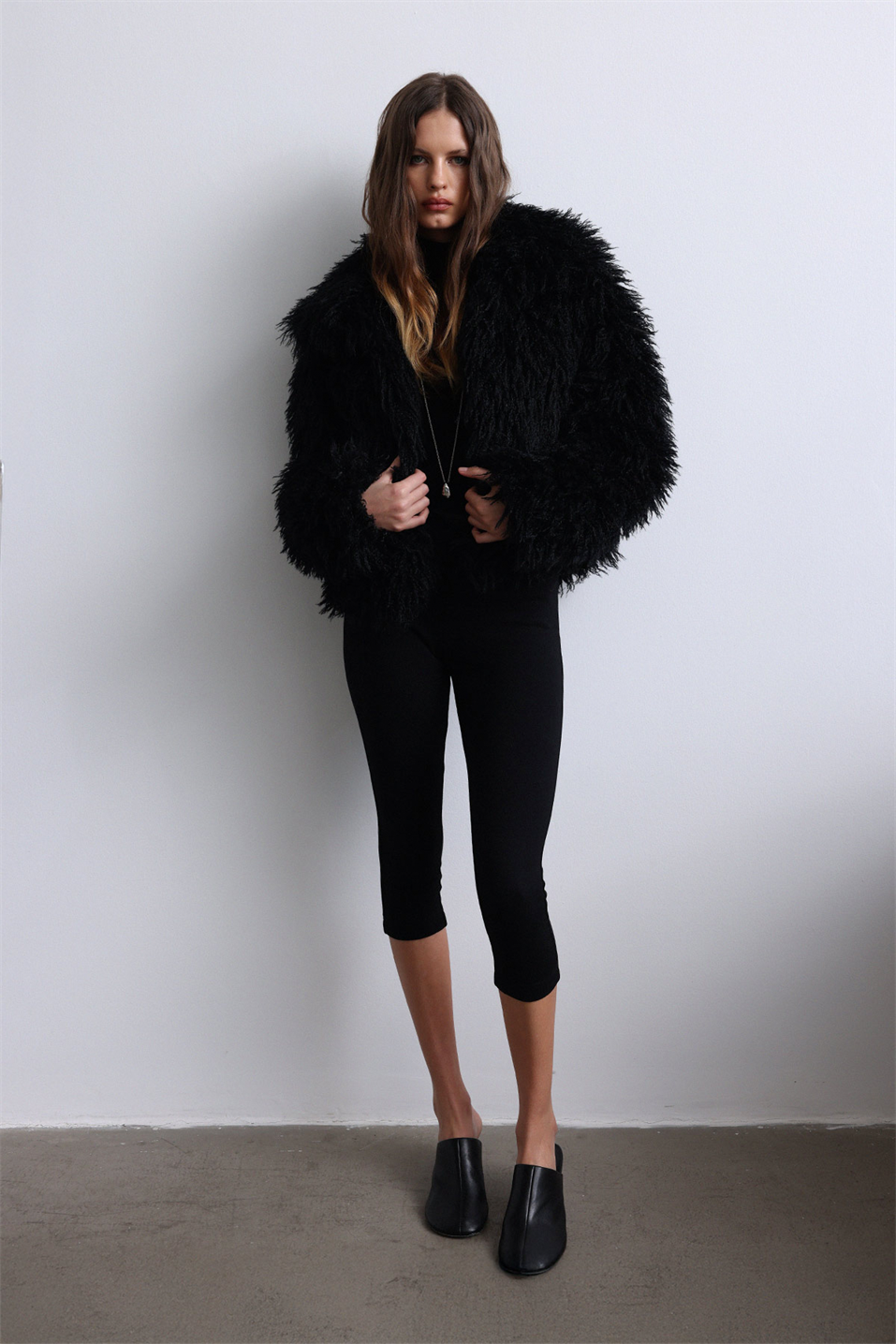 Siyah Suzie Suni Kürk Ceket